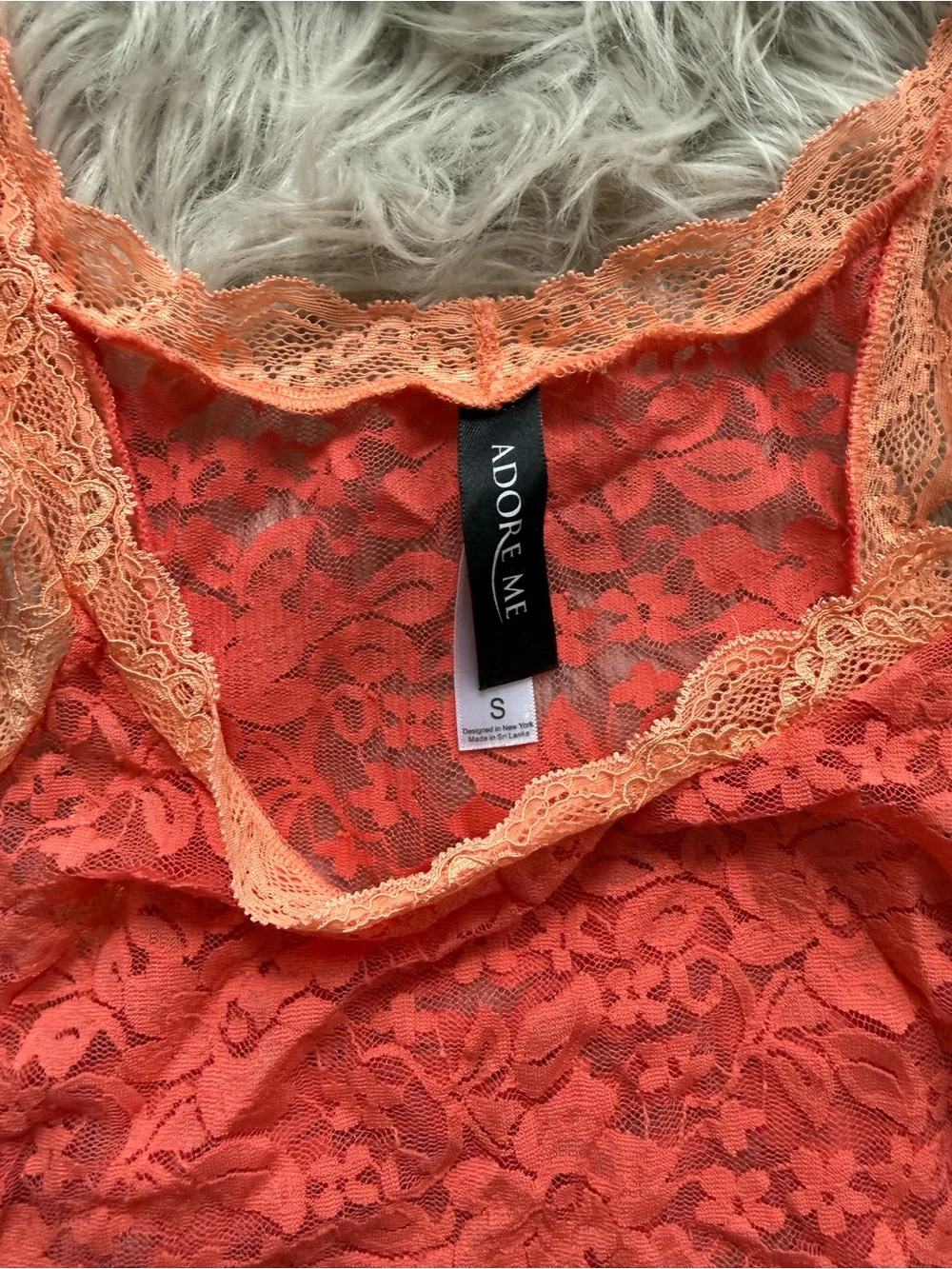 Adore Me Coral Lace Roanne PJ Set